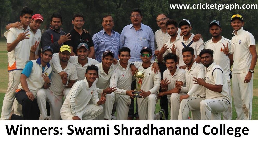 Swami Shradhanand College win DU Inter College Tournament 2015-16; beats Aryabhatta College to claim Hat-trick of titles