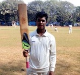 Sumedh Kamble of V N Sule school bats out Patkar Vidyalaya in Harris Shield Match