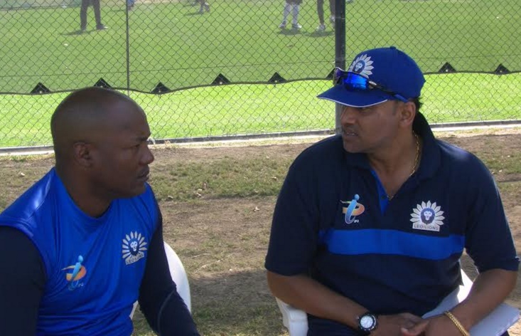 sandeep Dahad with Brian Lara in a candid moment