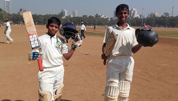 Om Kantak (Left Side) 100 runs in 131 balls and Ved Kerkar (Right Side) 88 runs in 53 balls Dr.Antonio D'silva school Team