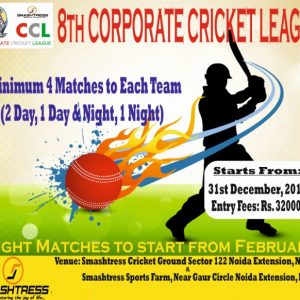 Smashtress 8th corporate cricket league tournament 2016-17, noida