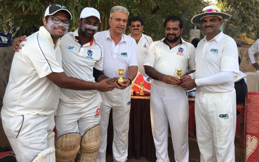 Vinayak Maske & Aniket Naiksatam (Dindoshi Sports Club Team) Sharing Man of the match trophy