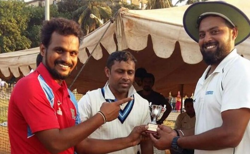 (Left Side) Ajinkya Balkate Not out 56 runs in 29 balls 8 fours and 2 sixes and (Right Side) Vijendra Yadav from Prabhu Jolly Cricketers Team 6 wkts