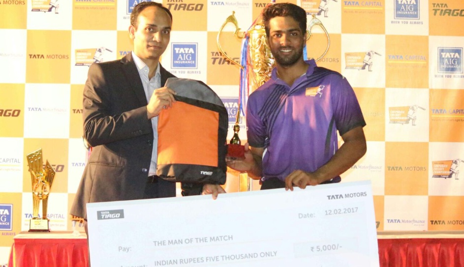 Prakash Aswani (Airtel Team) 78 runs in 58 balls 4 fours and 3 sixes and 4 wkts