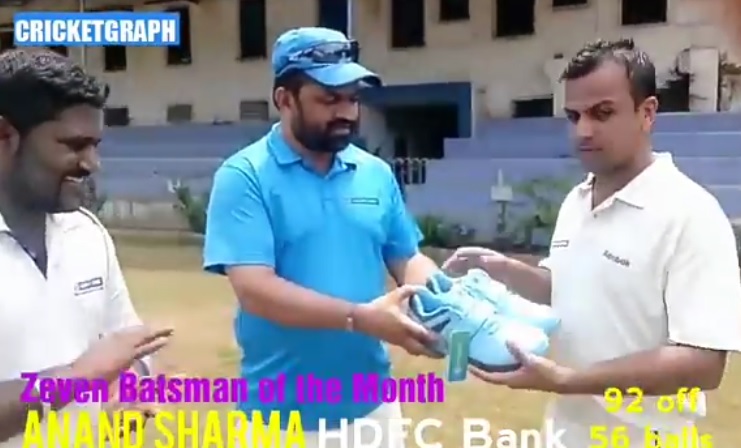 Zevens Batsman of the month - Anand Sharma HDFC Bank