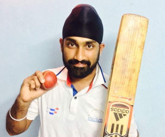 Wily off-spinner Oninder Singh Gill takes 7/51 vs D.P.C Sports Club in the ongoing Kanga League 2017