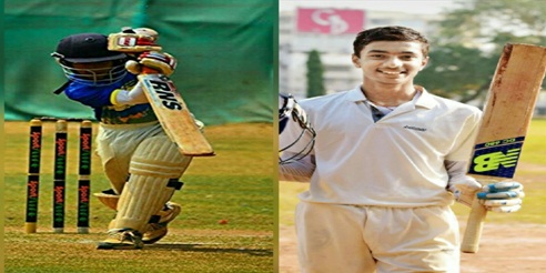 Prolific Ayush Jethwa(132) and promising Jash Ganiga (150) star for U/16 Kandivali in the Kalpesh Koli Tournament'18