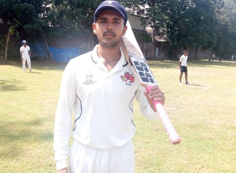 Rudra Dhandey from Rizvi College Team score 84 runs against RA Podar College Team