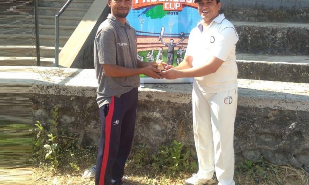 Akhtar Shaikh from India First Team Man of the match Score 50 runs of just 19 balls with 4 fours and 6 sixes against SHM Team