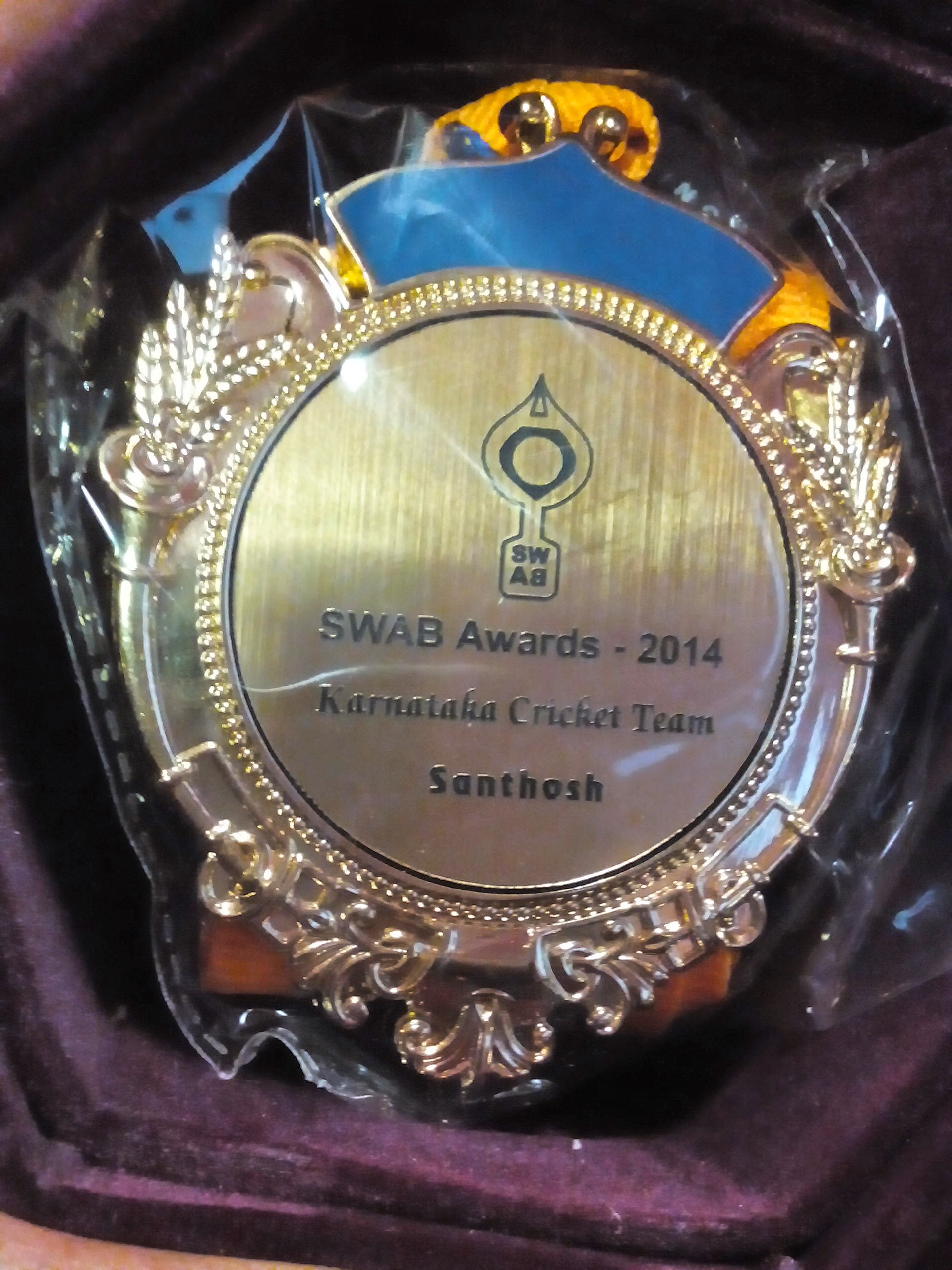 SWAB awards santhosh bm cricket performance analyst kca
