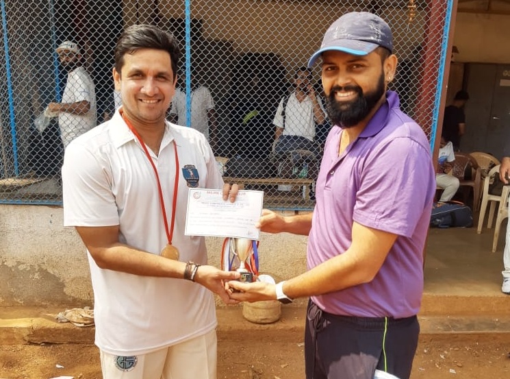 Man of the match - Milind Kulkarni from Godrej team score -113 runs in 61 balls(19 four and 3 sixes)