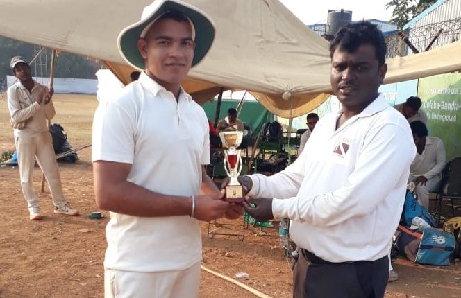 Man of the match - Manish Yadav from New Way Travels Pvt Ltd. Team score 59 runs in 30 balls (7 Fours and 2 sixes) against Mettler Toledo Pvt Ltd Team in Salim Durani T-20 Trophy 2019-20