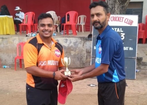 Man of the match - Sadashiv Gawade from ICICI Prudential Team score 104 runs in 53 balls (12 fours and 6 Sixes) against Avengers Team in Jolly Friend Sports Solo 2 Premier League 2019-20