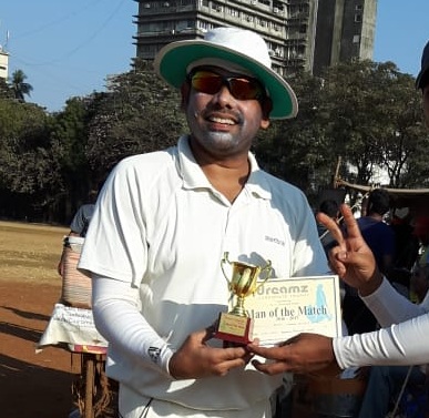 Sanjay Raut from Abhyudaya Bank Team score 72 runs against LIC of India Team in Times Shield cricket tournament 2020