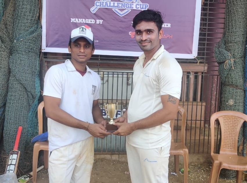 Man of the match - Shirkant Shetty from Technimont ICB Pvt Team score 48 runs in 23 balls and took 3 wkts