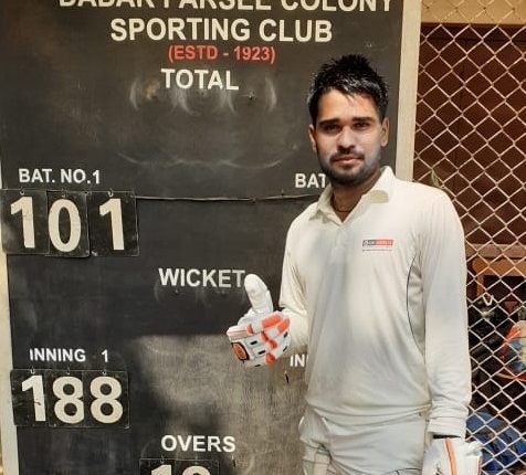 Man of the match - Vicky Patil from IDBI Federal Team score 101 runs in 69 balls (11 Fours and 4 Sixes) against JFS Blasters in Jolly Friend Sports Matunga 2 Premier League 2019-20