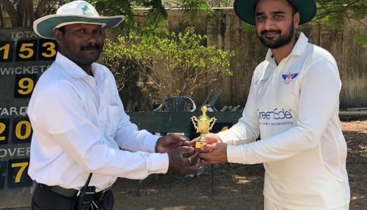 Man of the Match - Azhar Shaikh from Greensole Titans Team took 4 Wkts against VMS Team in T20 Master's Cup (GREEN) 2019-20