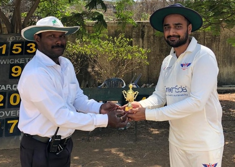 Man of the Match - Azhar Shaikh from Greensole Titans Team took 4 Wkts against VMS Team in T20 Master's Cup (GREEN) 2019-20