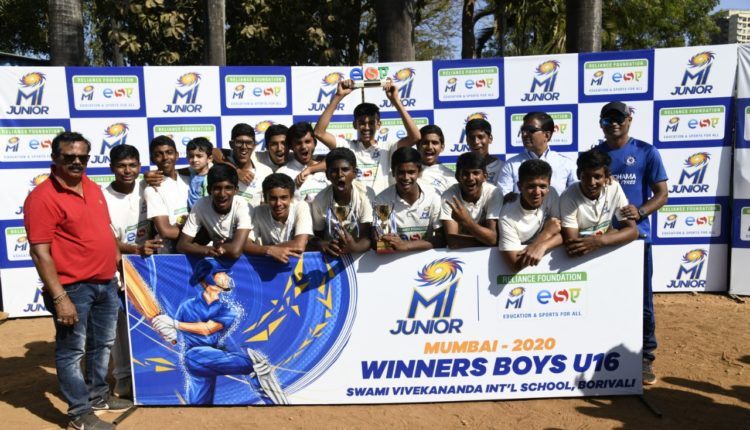 SVIS-MUMBAI U-16 Boys Winners