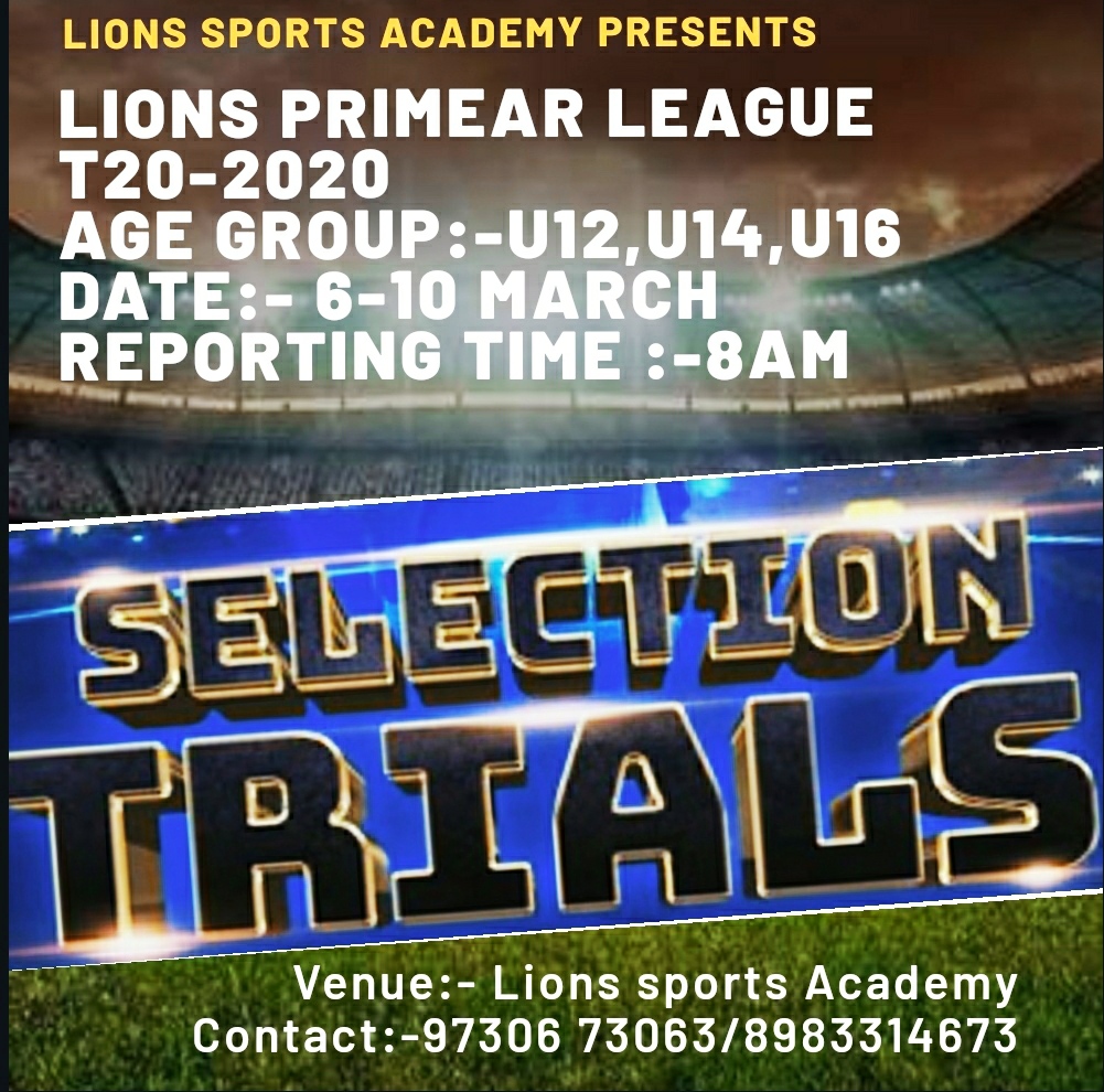 Selection trials Lions Sports Academy
