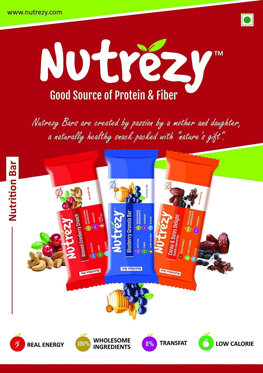 Nutrezy Assorted Nuts & Seeds Energy Bar