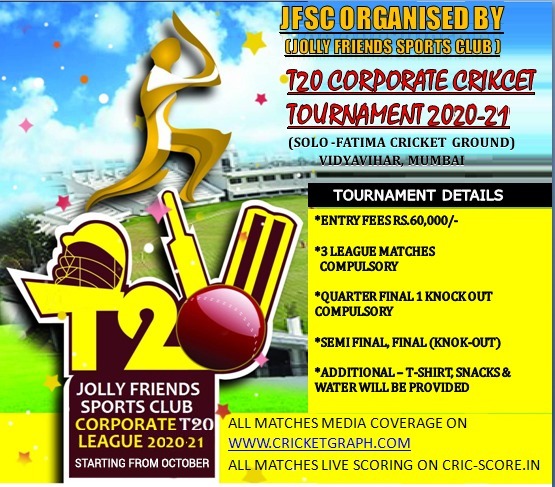 Jolly Friends Sports Club T-20 Corporate Cricket Tournament 2020-21