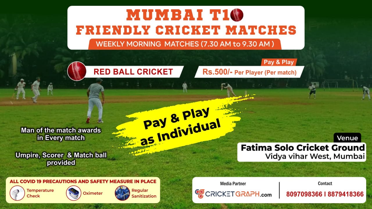 Mumbai T 10 Friendly Cricket Matches (Weekly)