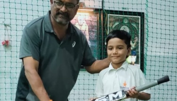 Cricketgraph Auctions beneficiary 9yr old Krishna Kale from Santosh Pingulkar Sir's academy
