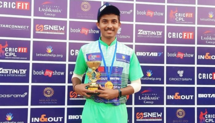 SVIS boy recieves man of the match award in Cricfit Premier League