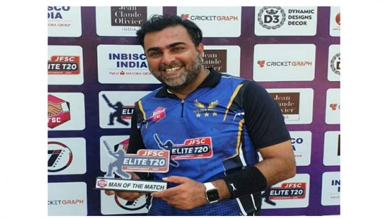 Vishal Kshatriya from Golden Wings at Fatima Cricket Ground
