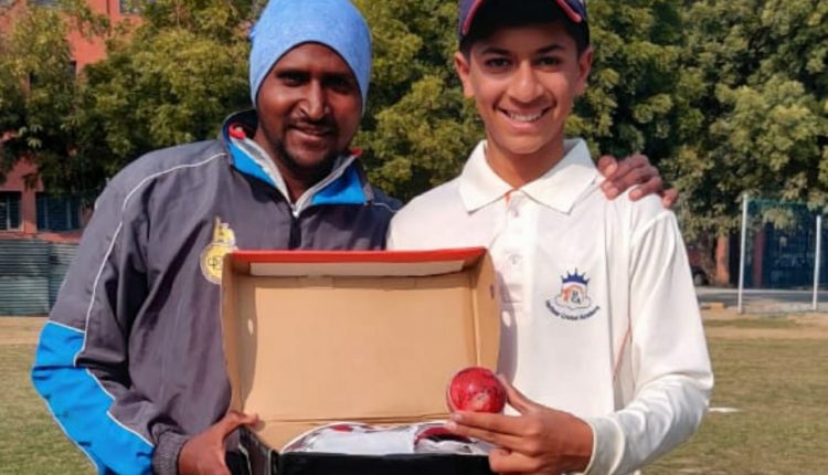 Ronak Waghela took 9 wickets at Bharti College Cricket Ground in New Delhi