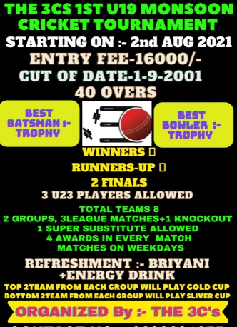 The 3CS 1st U 19 Monsoon Cricket Tournament 2021