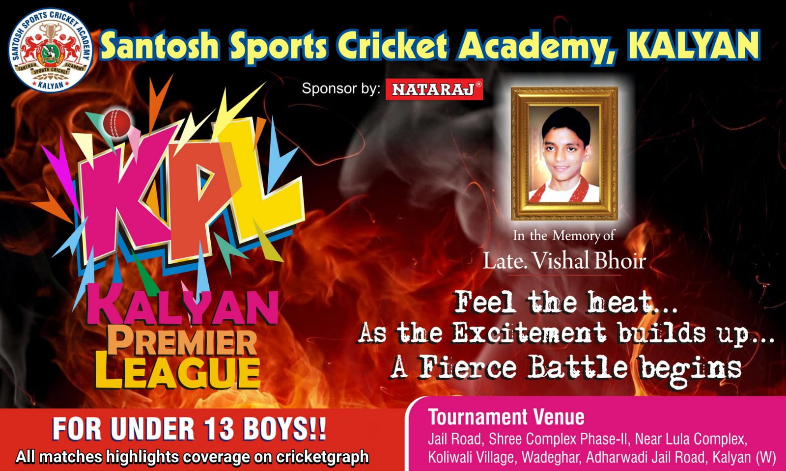 KPL,Kalyan Premiere league U-13 Cricket Tournament 2021