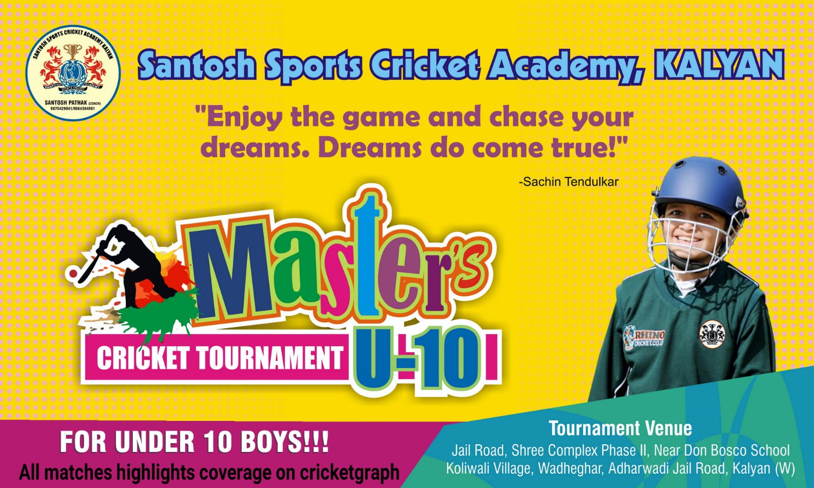 Masters Cup U 10 Boys Cricket Tournament 2021