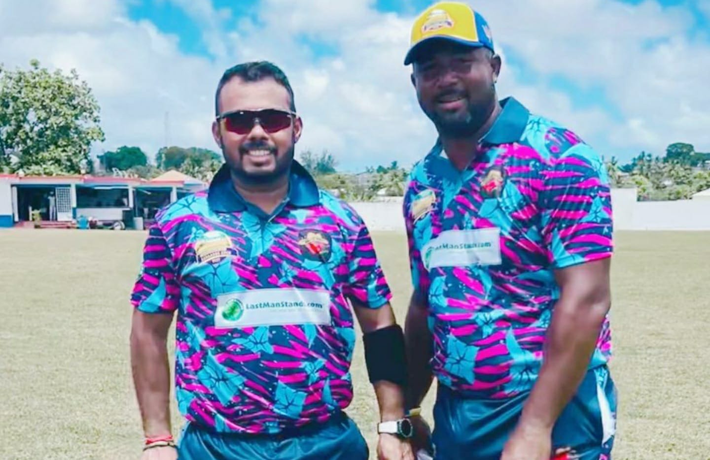 Mahesh Kesarkar with West Indies Cricketer Dwayne Smith in Barbados Open 2022