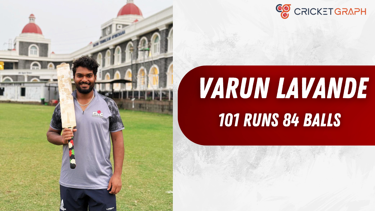 Varun Lavande of MIG cricket club in sored 101 Runs in 84 Balls
