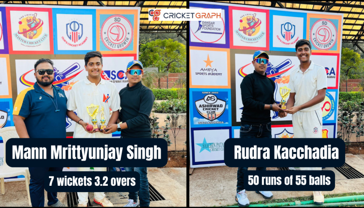 Mann Mrityunjay Singh 7 Wickets in 3.2 Overs and Rudra Kacchadia 50 runs of 55 Balls