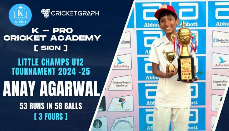 Anay Agarwal Scored 53 runs in 58 balls (3 Fours)