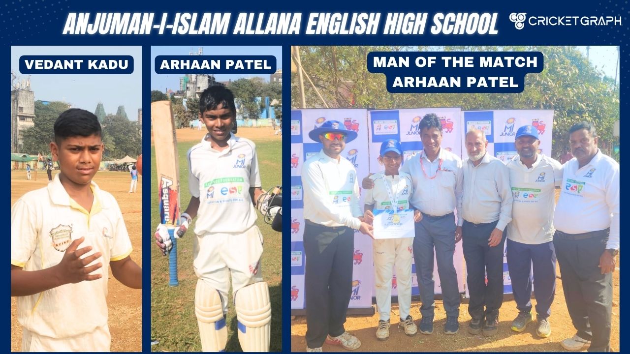 Vedant Kadu 8 Overs 4 Wickets & Arhaan Patel 90 Runs of 93 balls