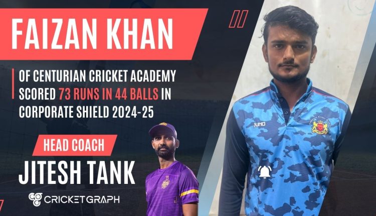 Faizan Khan of Centurian Cricket Academy Scored 73 Runs in 44 Balls