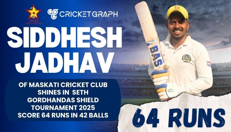 Siddhesh Jadhav of Maskati Cricket club Scored 64 Runs of 42 Balls in Seth Gordhandas Shield 2024-25