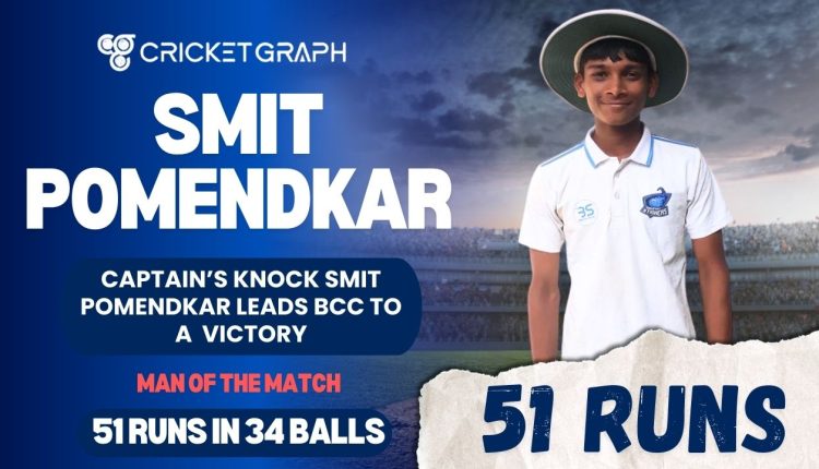 Captain Smit Podmendkar Scored 51 run of 34 Balls