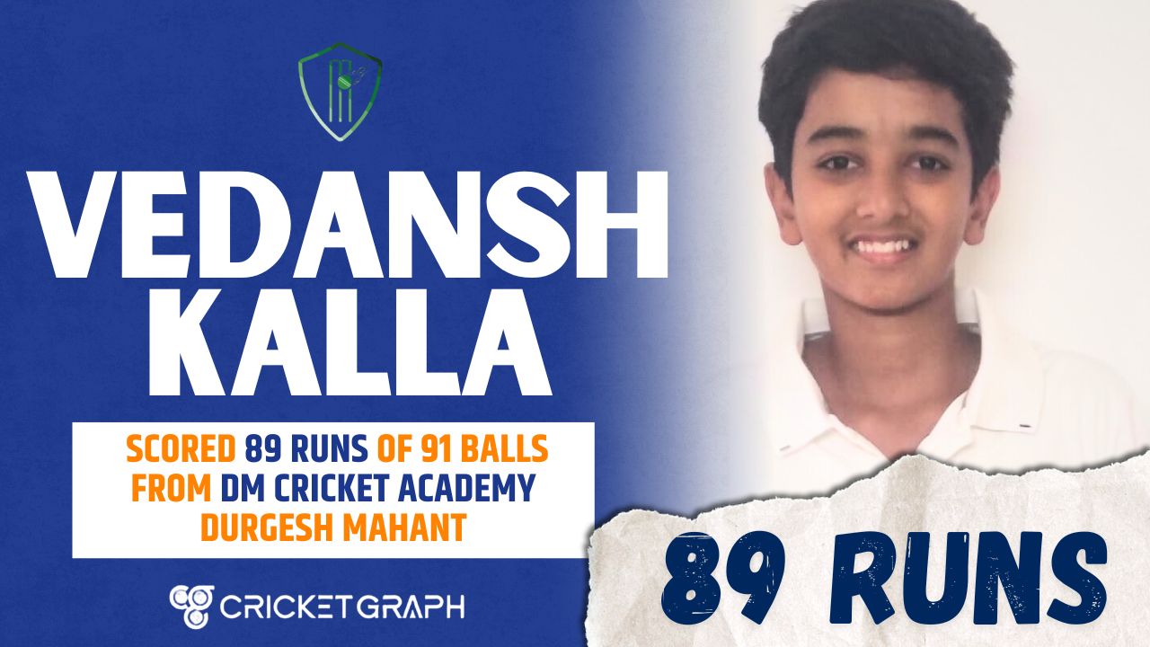 Vedansh Kalla (89 Runs of 91 Balls)