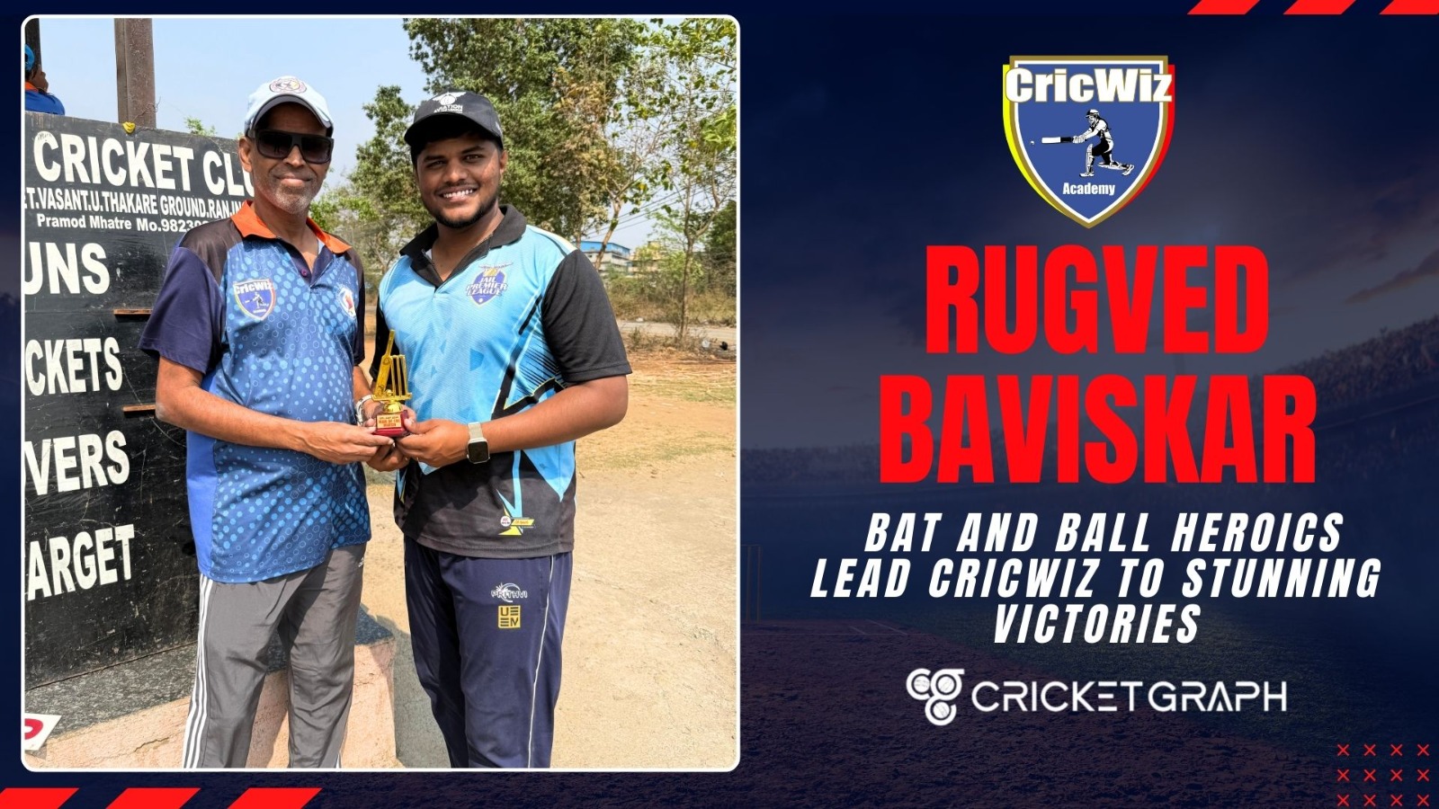 Rugved Baviskar’s Bat and Ball Heroics Lead CricWiz to Stunning Victorie