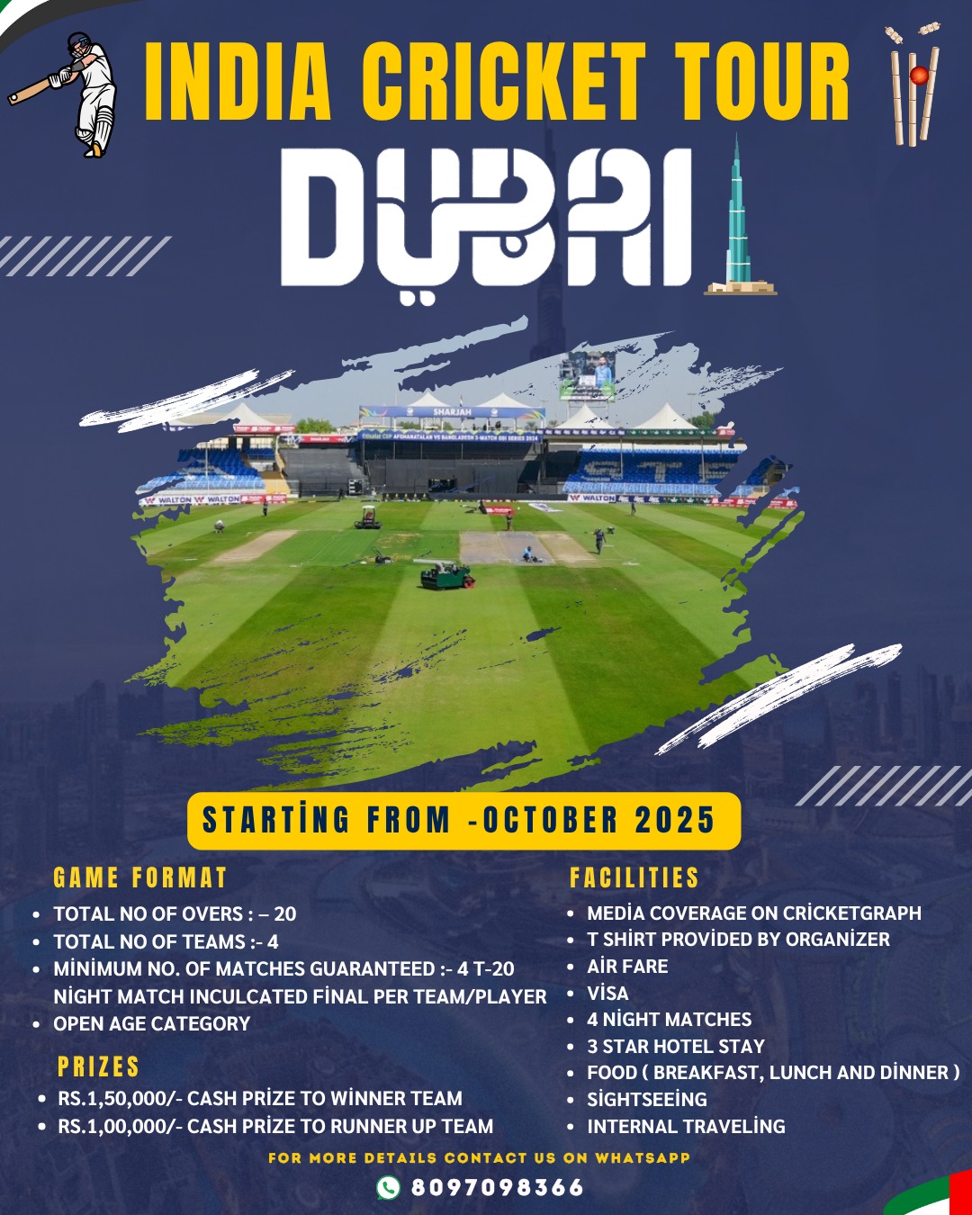 CRICKET TOUR TO DUBAI 2025