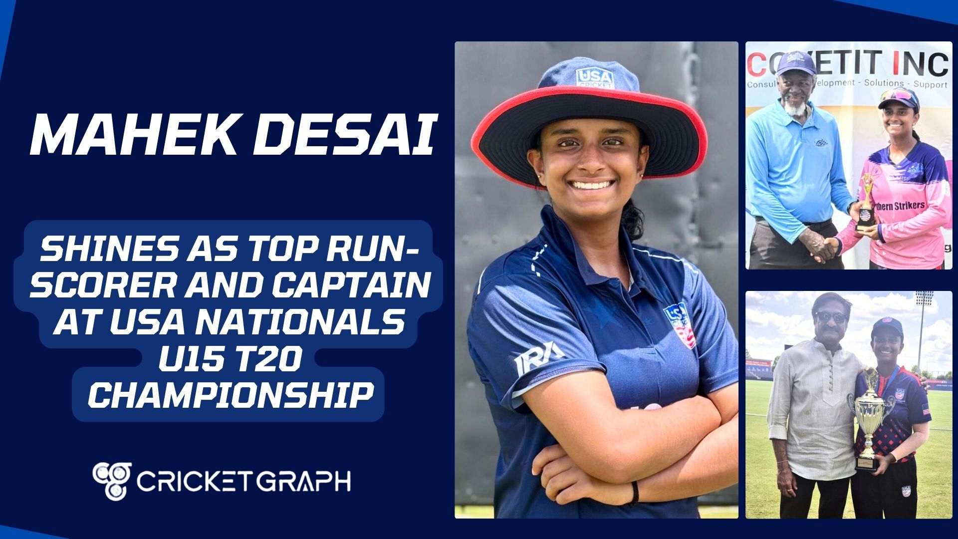 Mahek Desai Shines as Top Run-Scorer and Captain at USA Nationals U15 T20 Championship