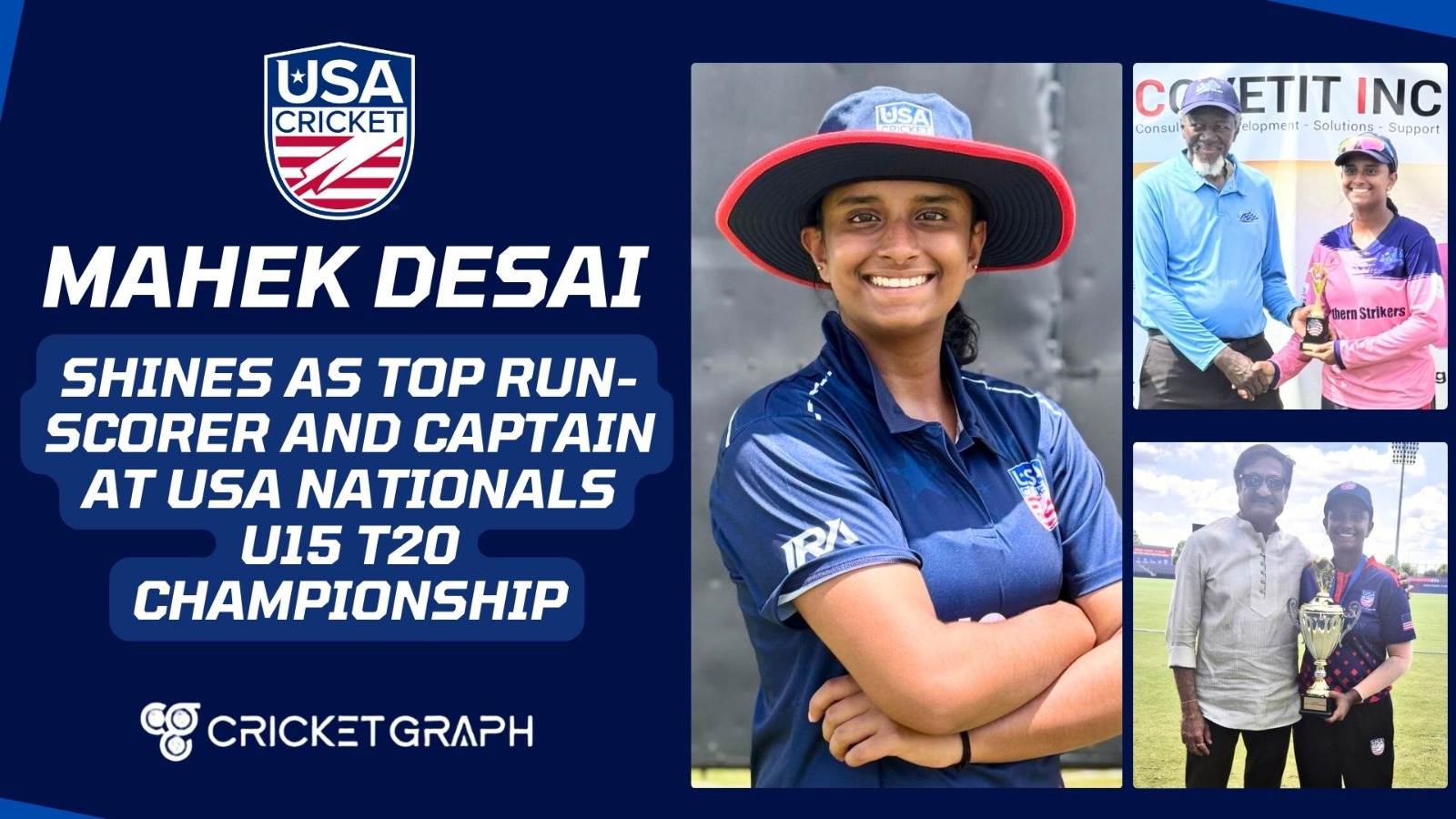 Mahek Desai Shines as Top Run-Scorer and Captain at USA Nationals U15 T20 Championship