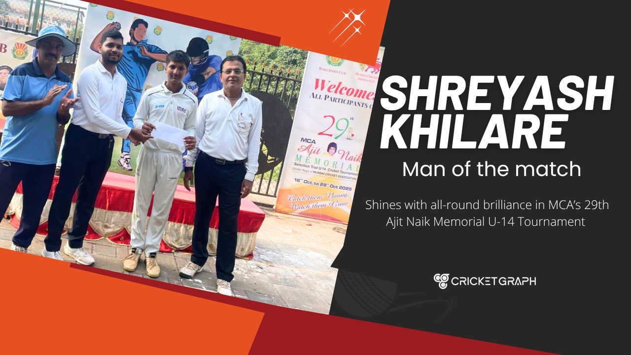 Shreyash Khilare shines with all-round brilliance in MCA’s 29th Ajit Naik Memorial U-14 Tournament