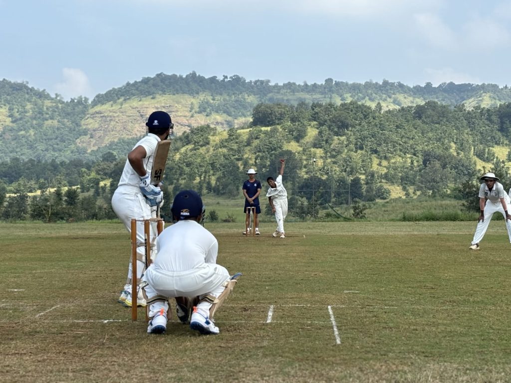 Ground with serene mountain backdrop